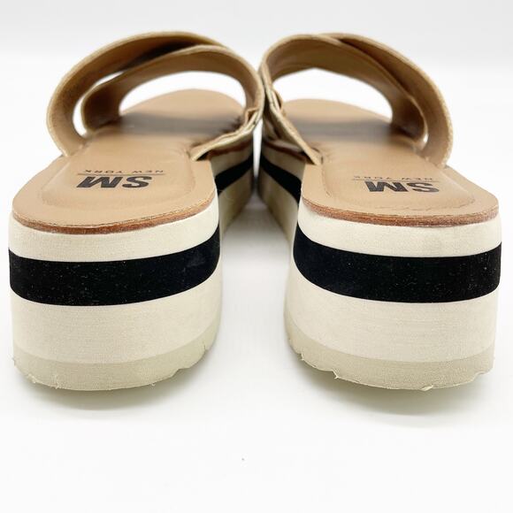 SM New York Womens 9 Lyric Platform Sandal Rose Gold Metallic Criss-Cross - Picture 5 of 10